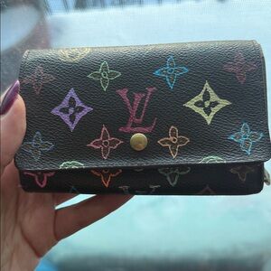 AUTHENTIC HAND PAINTED CUSTOM Louis Vuitton Monogram Porte-Monnaie Tresor wallet